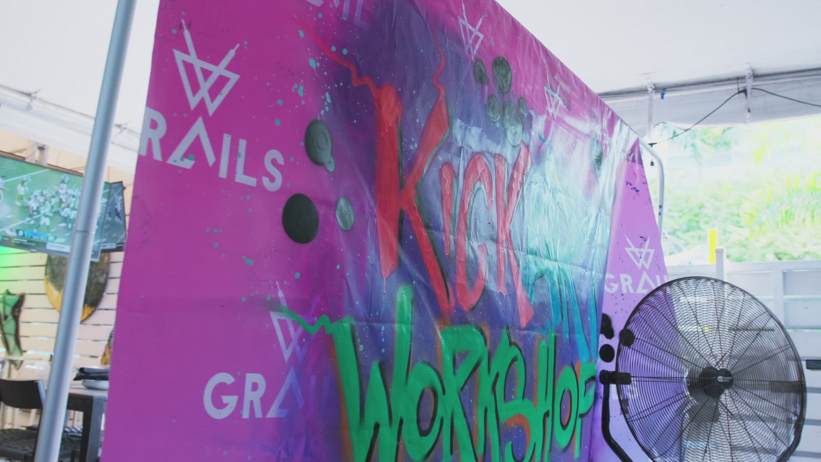Guests customizing sneakers during an artist-led Kick Art workshop in Wynwood Miami
