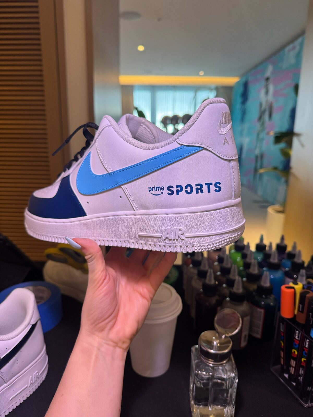 Amazon Prime Sports custom sneaker created for a branded corporate event